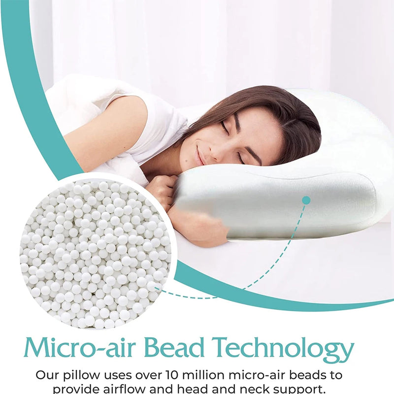 Travesseiro Magic - Travesseiro Ortopédico Completo Para Dormir Almofada De Pescoço Para Alívio Da Dor Almofada Com Micro Airballs 3D Para Pescoço Sono Profundo