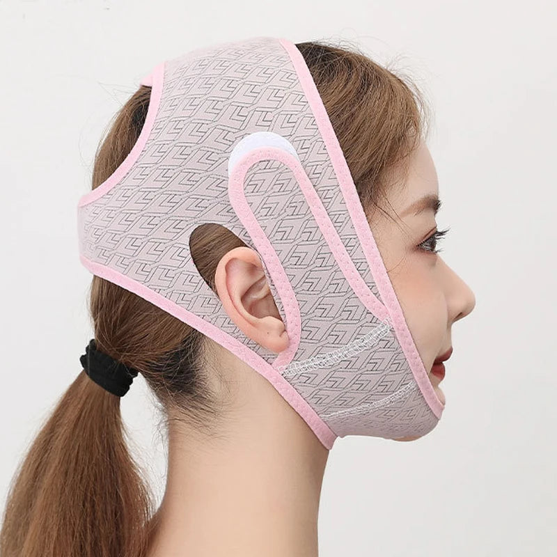 FaceBeauty - Bandagem Elástica Para Emagrecimento Facial Modelador de Rosto Feminino Queixo Bochecha Cinta Antirrugas Cuidados Faciais