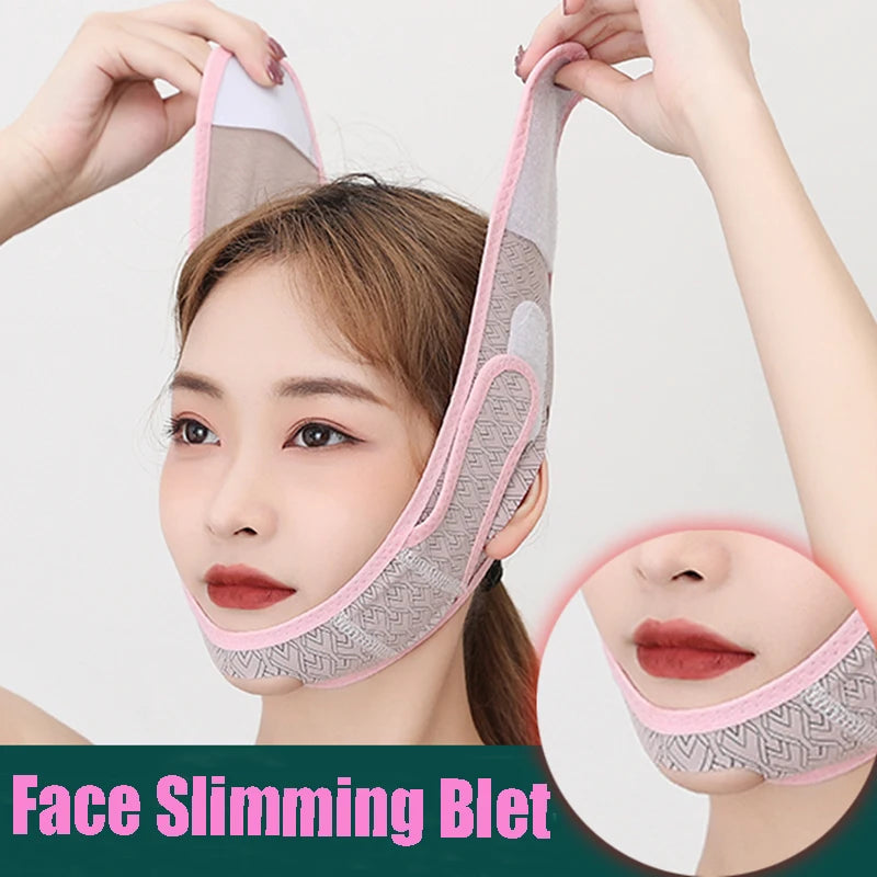 FaceBeauty - Bandagem Elástica Para Emagrecimento Facial Modelador de Rosto Feminino Queixo Bochecha Cinta Antirrugas Cuidados Faciais